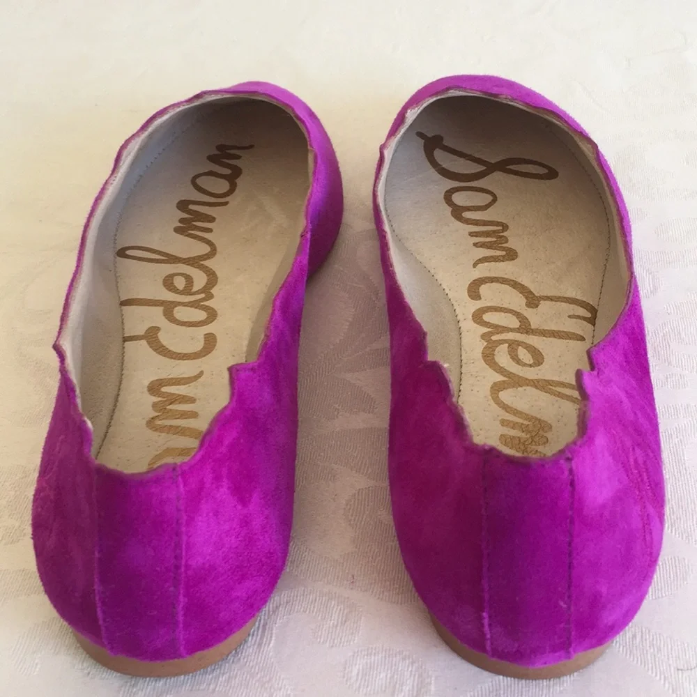 Sam Edelman scallop Augusta Fuchsia flats